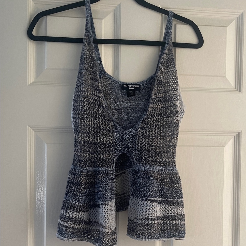Pretty little things Gray Ombre Knit Peplum Tank size  6